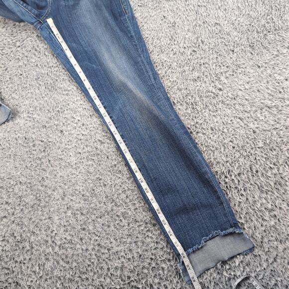 Rock & Republic Jeans Women 14 Blue Straight Leg Distressed Mid Rise Stretch - Picture 8 of 10
